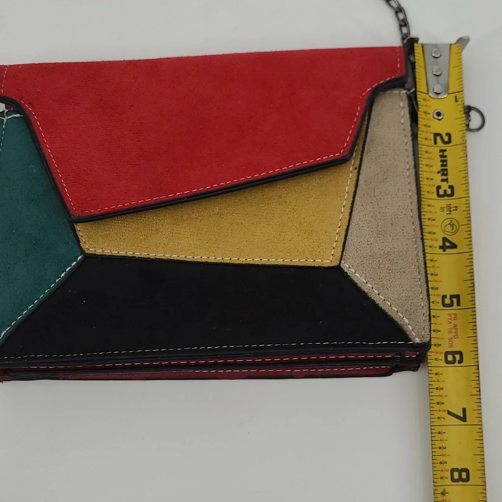 Retro Faux Suede Color Block Handbag‎